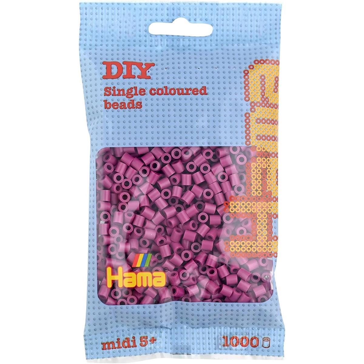 Hama Midi Fuse Beads Plum 1000 Plastic Craft Beads 5 Mm Beads For Pegboards Mosaic And Pixel Art Ages 5+