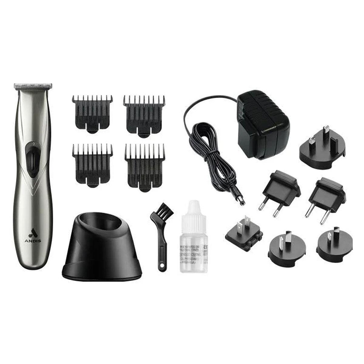 Andis Slimline Pro Li D8 T-Blade Trimmer Cordless 6,000 SPM Carbon Steel Blade 2-Hour Runtime - Chrome - Image 5