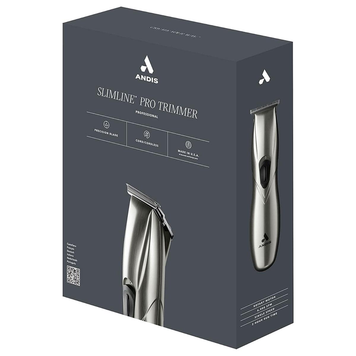 Andis Slimline Pro Li D8 T-Blade Trimmer Cordless 6,000 SPM Carbon Steel Blade 2-Hour Runtime - Chrome - Image 6
