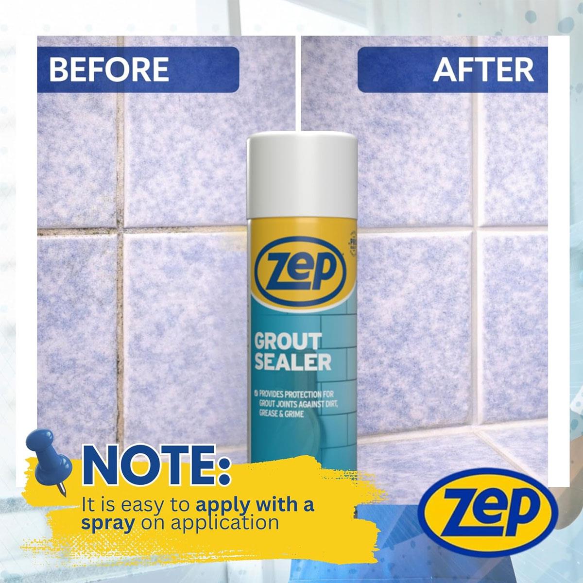 Zep Grout Sealer Spray 500ml Clear Waterproof Protective Coating for Tile Grout Bathroom & Kitchen Ceramic Porcelain & Stone - Image 6