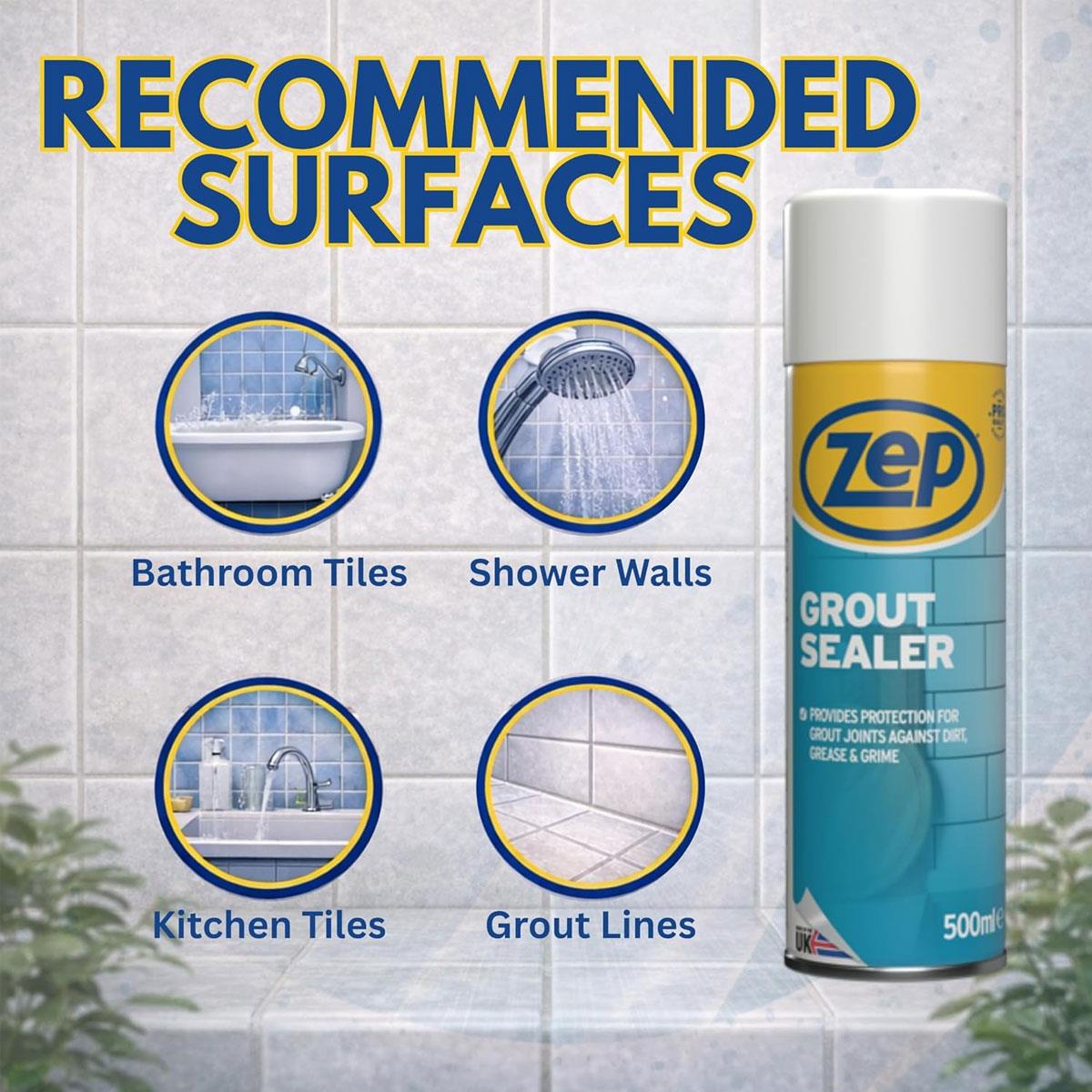 Zep Grout Sealer Spray 500ml Clear Waterproof Protective Coating for Tile Grout Bathroom & Kitchen Ceramic Porcelain & Stone - Image 7