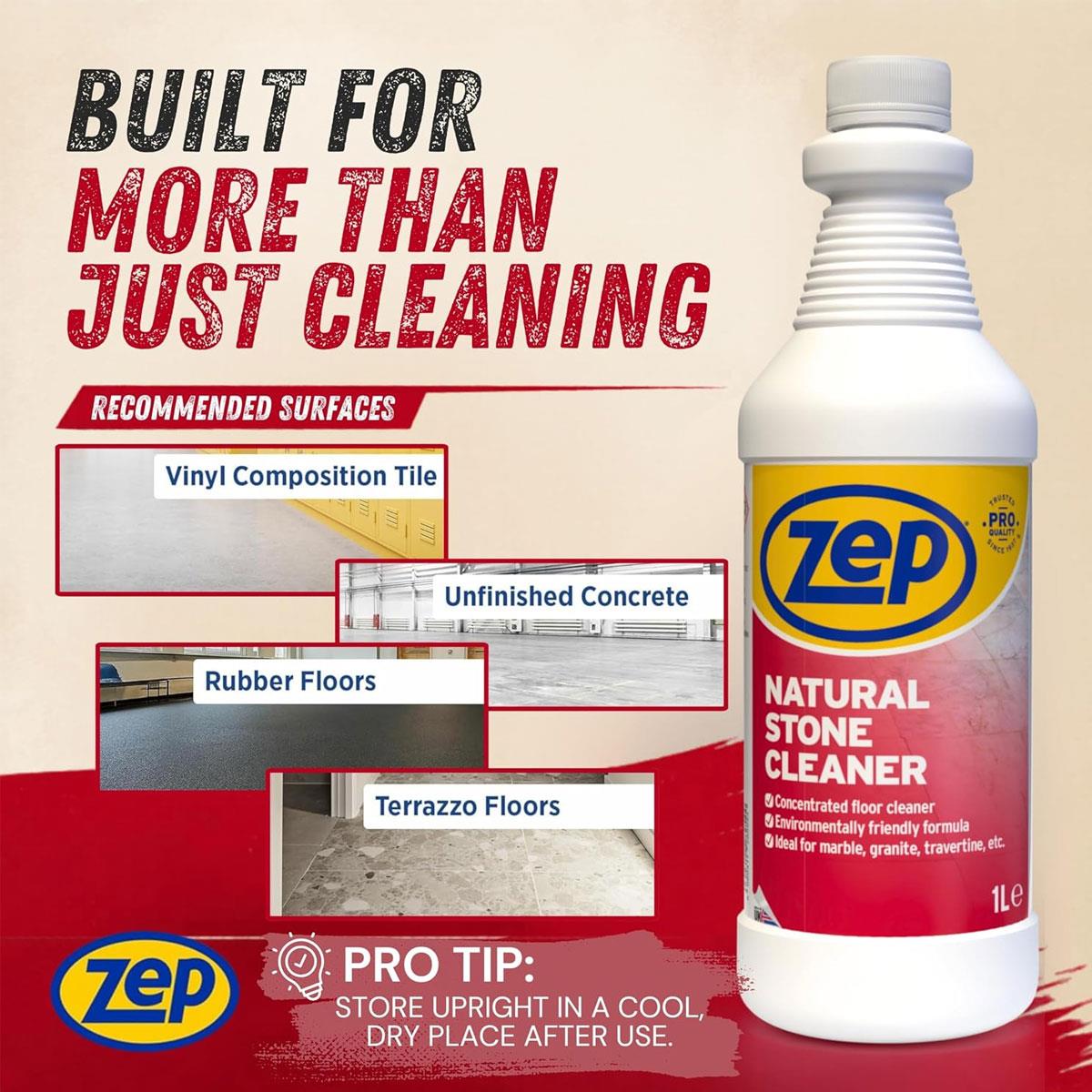Zep Natural Stone Cleaner 1L – pH-Neutral Floor & Worktop Cleaner for Marble Granite Travertine & Quartz - Image 7
