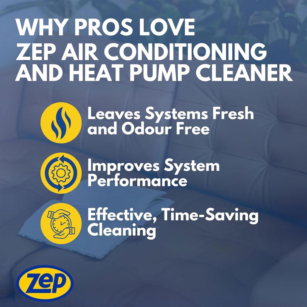 Zep Air Conditioning & Heat Pump Cleaner Foaming Spray 500ml Water-Based No-Rinse HVAC Cleaner - Image 3