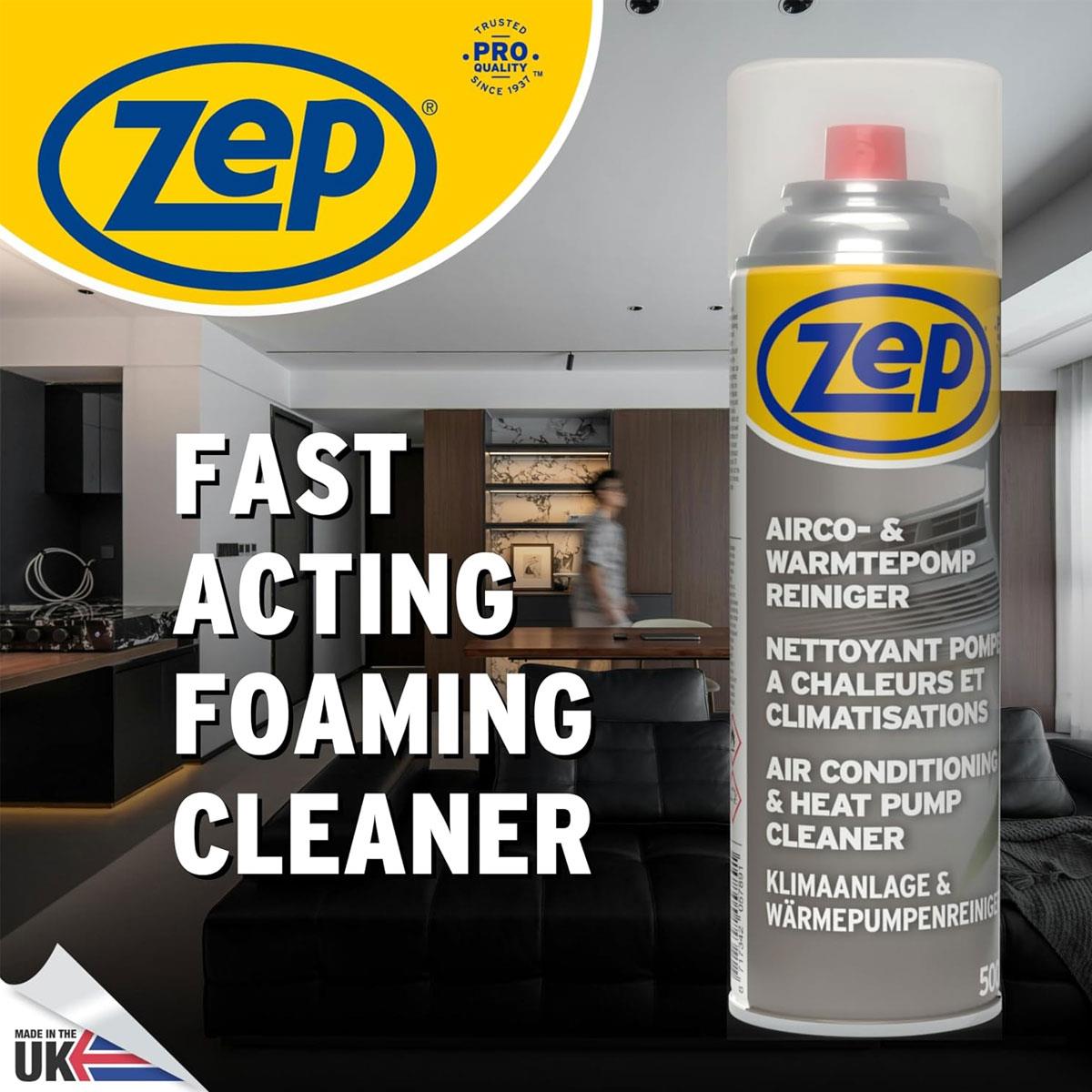 Zep Air Conditioning & Heat Pump Cleaner Foaming Spray 500ml Water-Based No-Rinse HVAC Cleaner - Image 7