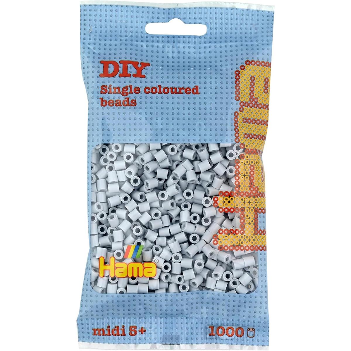Hama Midi Ironing Beads 1,000 Pack Light Grey 5mm Plastic Fuse Beads For Arts And Crafts