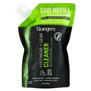 Grangers Footwear + Gear Cleaner Eco Refill 275ml Recyclable Pouch for Leather Suede Nubuck Fabric & GORE-TEX