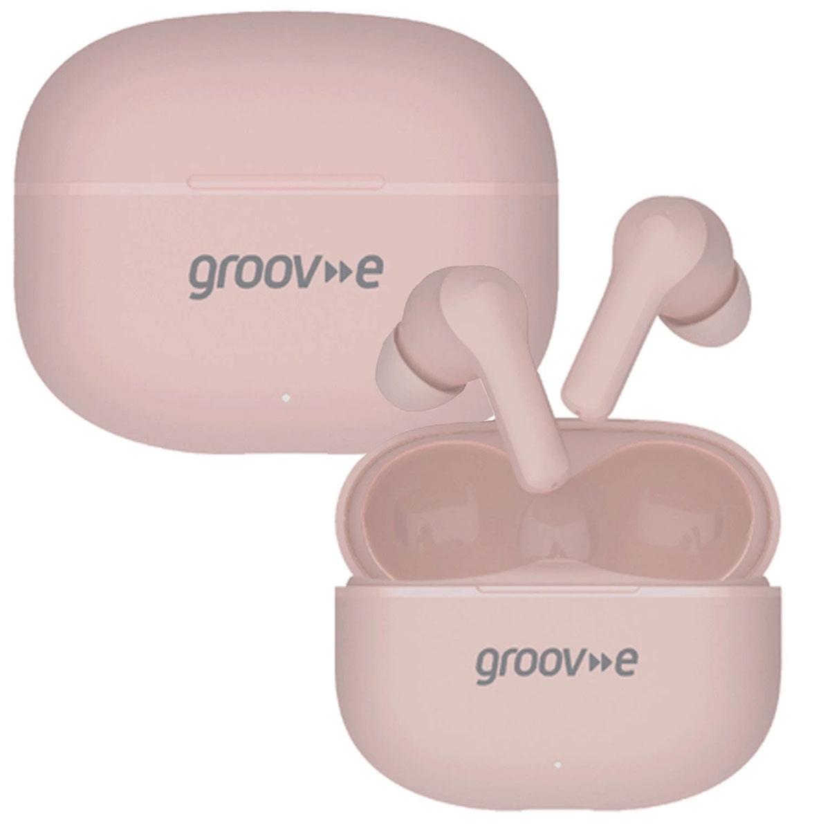 Groov-e Sound Buds True Wireless Earbuds Bluetooth TWS 15 Hour Playtime Touch Controls Pink