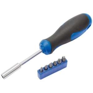Draper TX-STAR Screwdriver and Bit Set Chrome Vanadium Steel Magnetic Bit Holder Blue 19 Piece