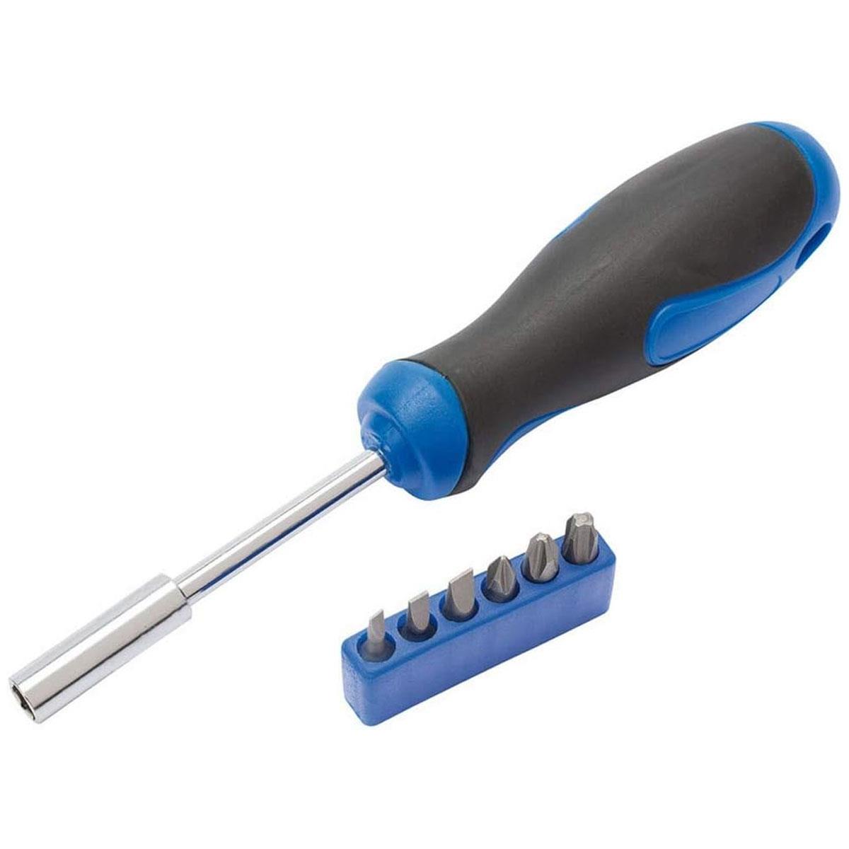 Draper TX-STAR Screwdriver and Bit Set Chrome Vanadium Steel Magnetic Bit Holder Blue 19 Piece
