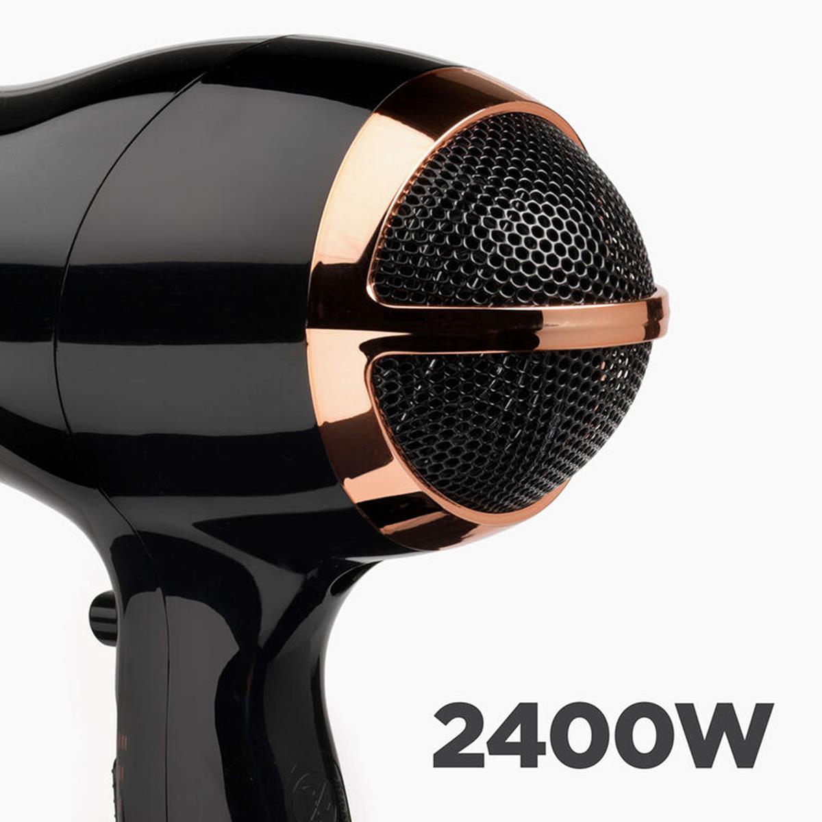 BaByliss Rose Lustre 2400W Hair Dryer Ionic And Ceramic Technology 3 Heat 2 Speed Cool Shot Black - Image 5