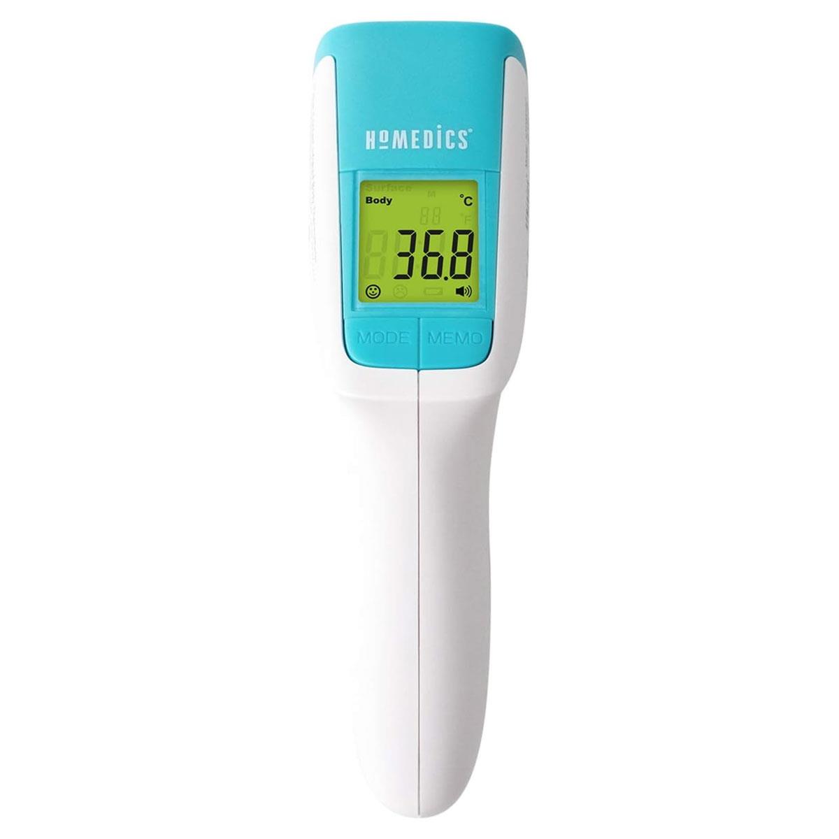 HoMedics Non-Contact Infrared Forehead Thermometer Digital LCD Fever Alarm 50 Memory Green Yellow Red Display - Image 2