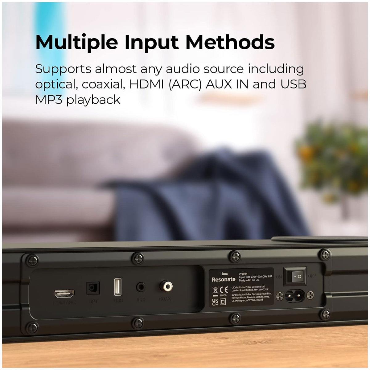 i-box Resonate 150W Soundbar with Wireless Subwoofer 2.1 Channel 3D Surround Bluetooth 5.0 HDMI ARC Black - Image 7