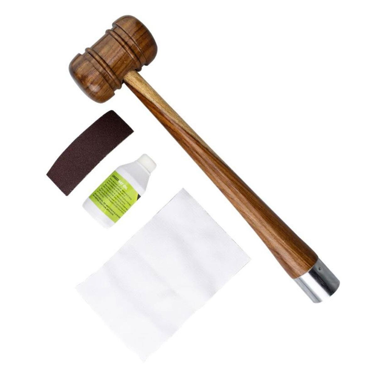Kookaburra Cricket Bat Care Kit with Mallet Cone Linseed Oil Cloth & Sandpaper