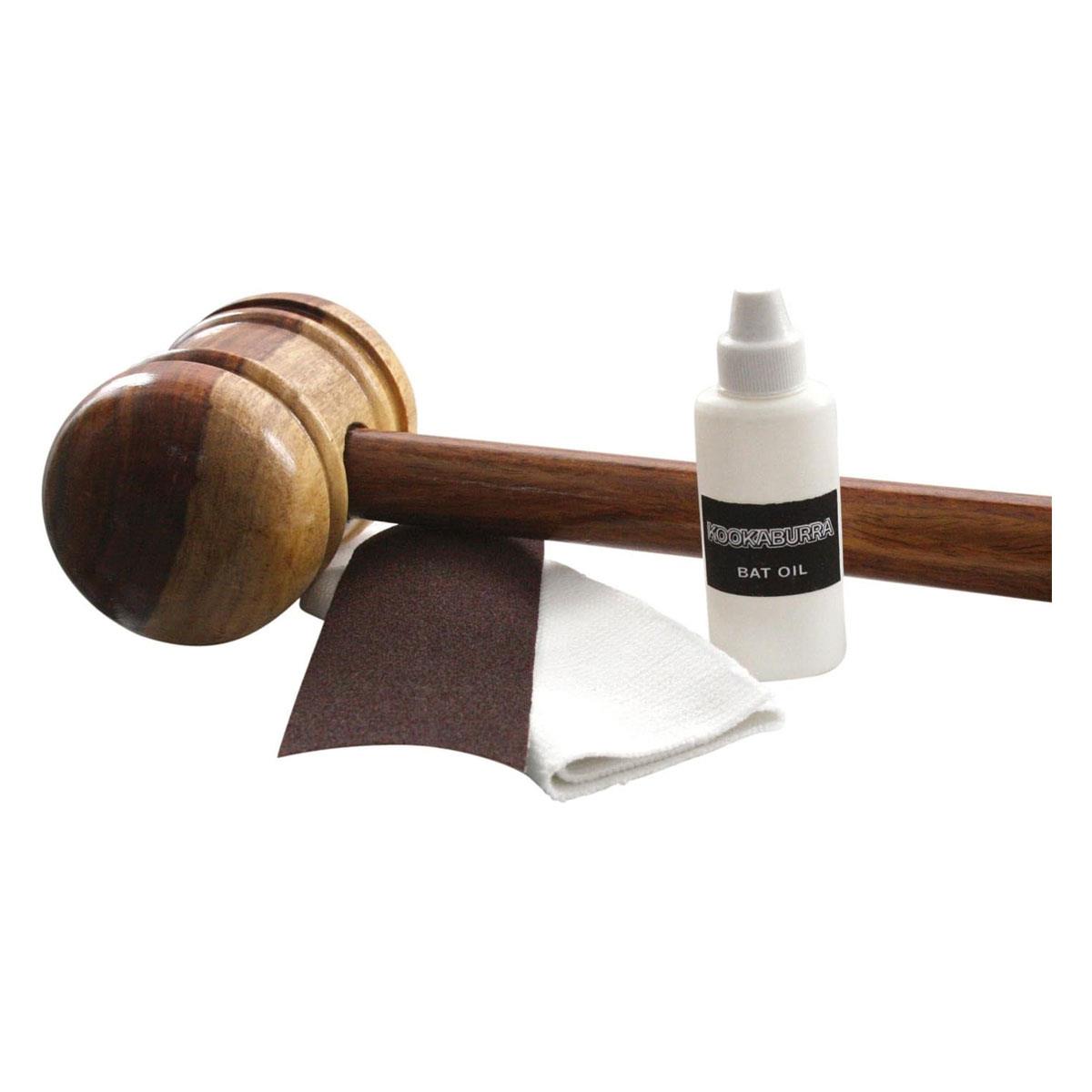 Kookaburra Cricket Bat Care Kit with Mallet Cone Linseed Oil Cloth & Sandpaper - Image 2
