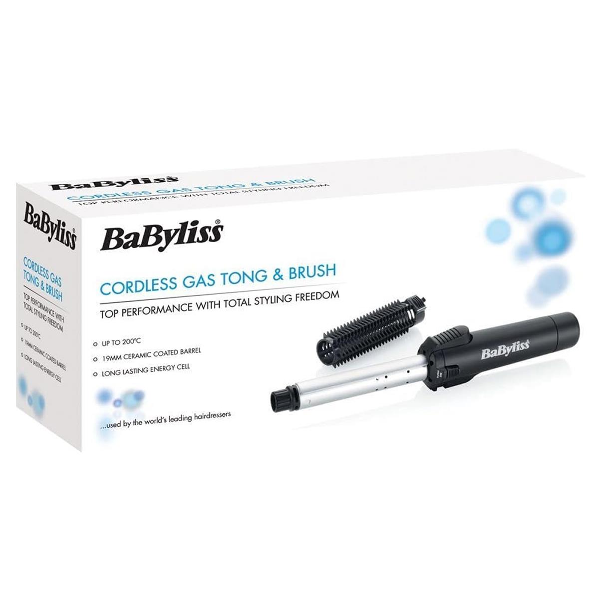 Babyliss Pro Cordless Gas Hair Curler And Brush 19mm Ceramic Barrel 200°C Black - Image 3