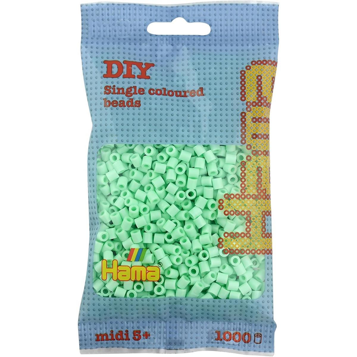 Hama Midi Ironing Beads 1,000 Pack Green 5mm Plastic Fuse Beads For Arts And Crafts