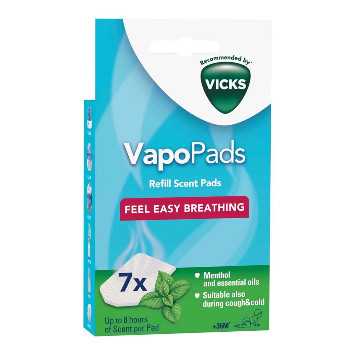 Vicks VapoPads Menthol Scented Pads 7 Pack With Essential Oils For Humidifiers, Inhalers And Vaporizers