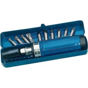 Draper Expert 12 Piece Impact Screwdriver Set 170mm Alloy Steel Blue with 10 Bits & 1/2in Drive Adaptor