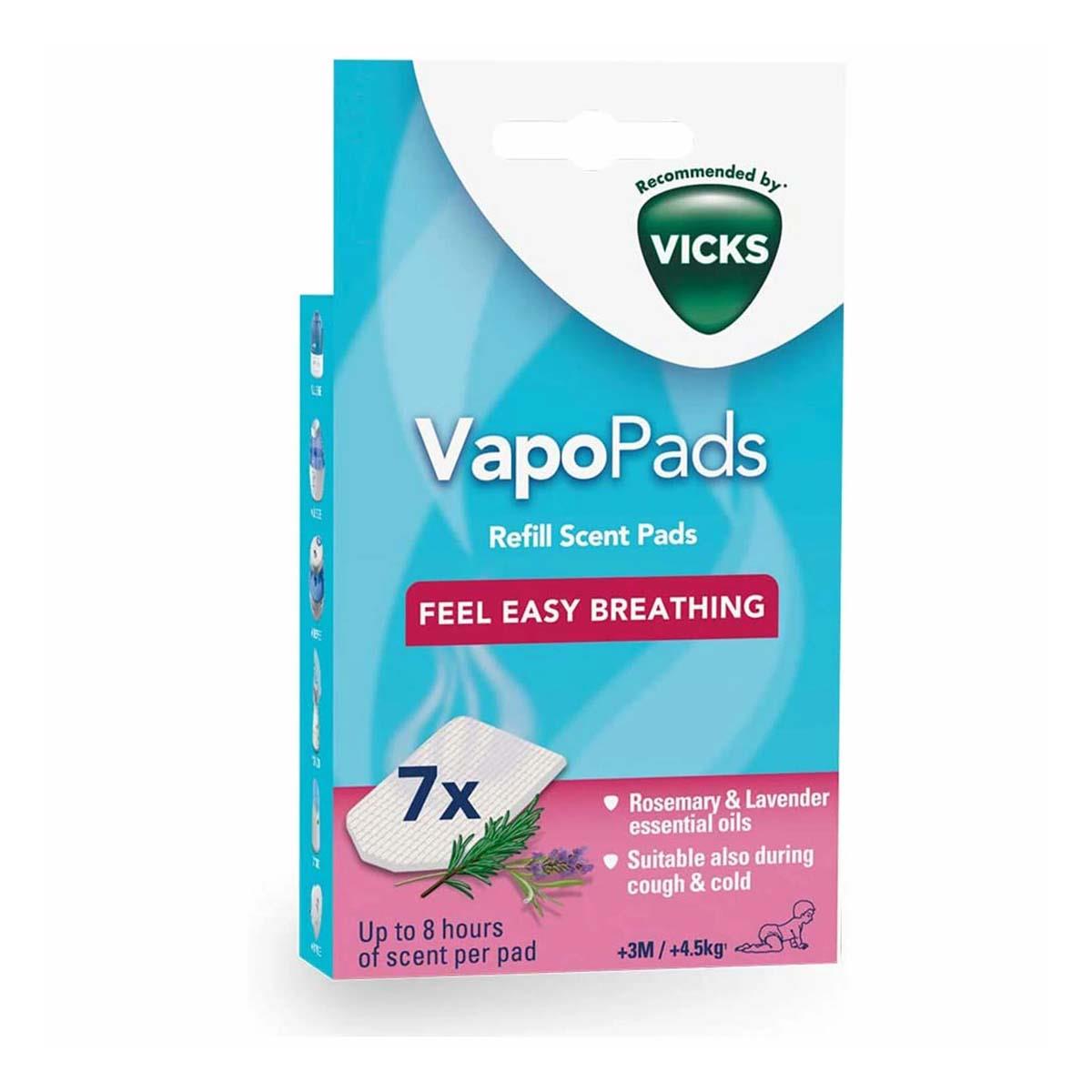 Vicks VapoPads Rosemary And Lavender 7 Pack with Eucalyptus Essential Oils For Humidifiers, Inhalers And Vaporizers