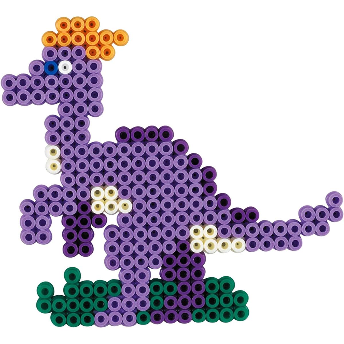 Hama Dinosaur Kingdom Bead Craft Set 2,000 Fuse Beads Pegboards And Instructions Maxi Beads Ages 3+ - Image 4