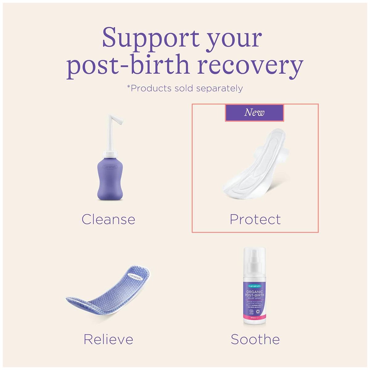 Lansinoh Maternity Pads Extra Absorbent with Wings Pack of 10 Postpartum Leak Protection Ultra Long Unscented - Image 4