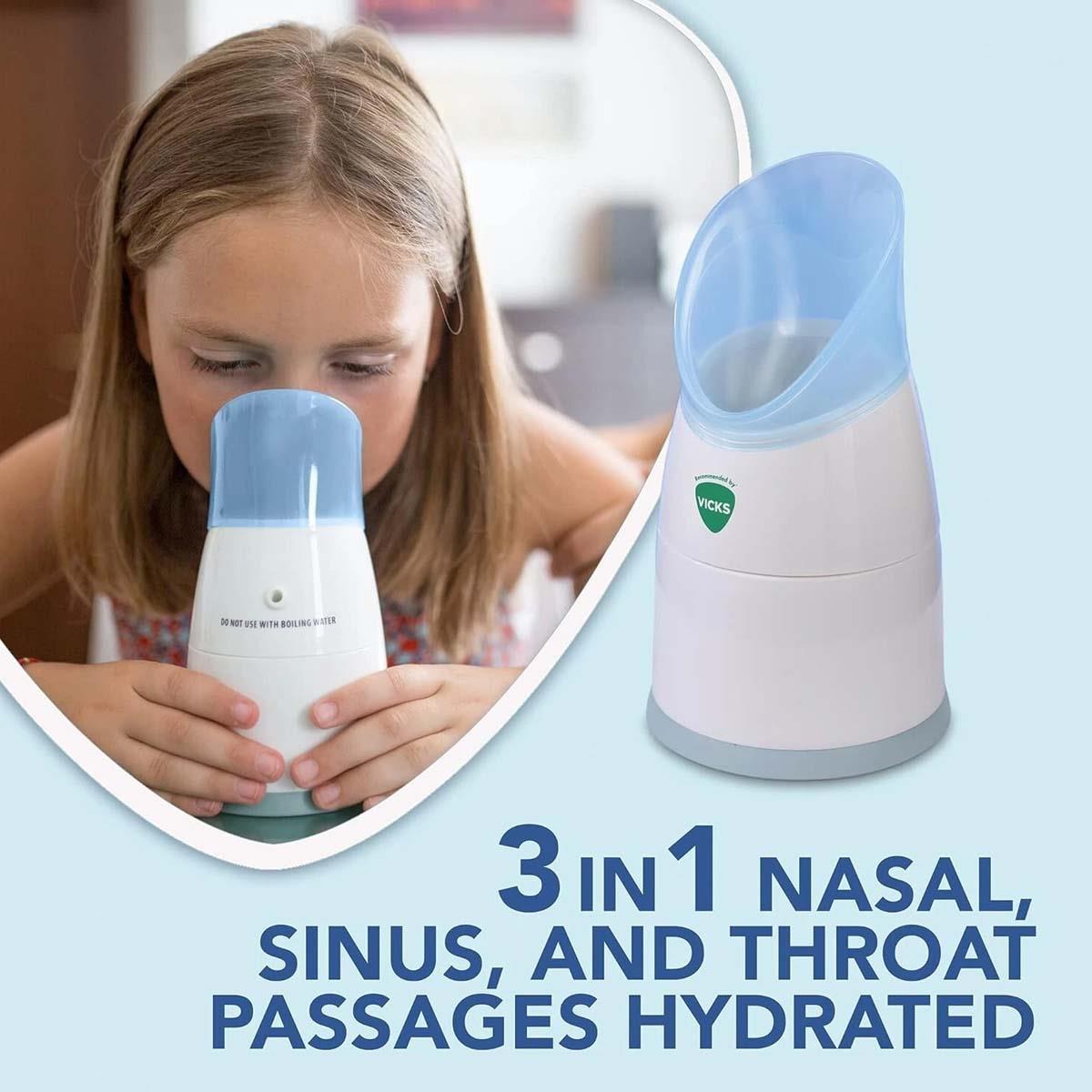 Vicks Personal Steam Inhaler Portable Warm Vapour Therapy For Cough, Cold And Congestion With 2 VapoPads - Image 3