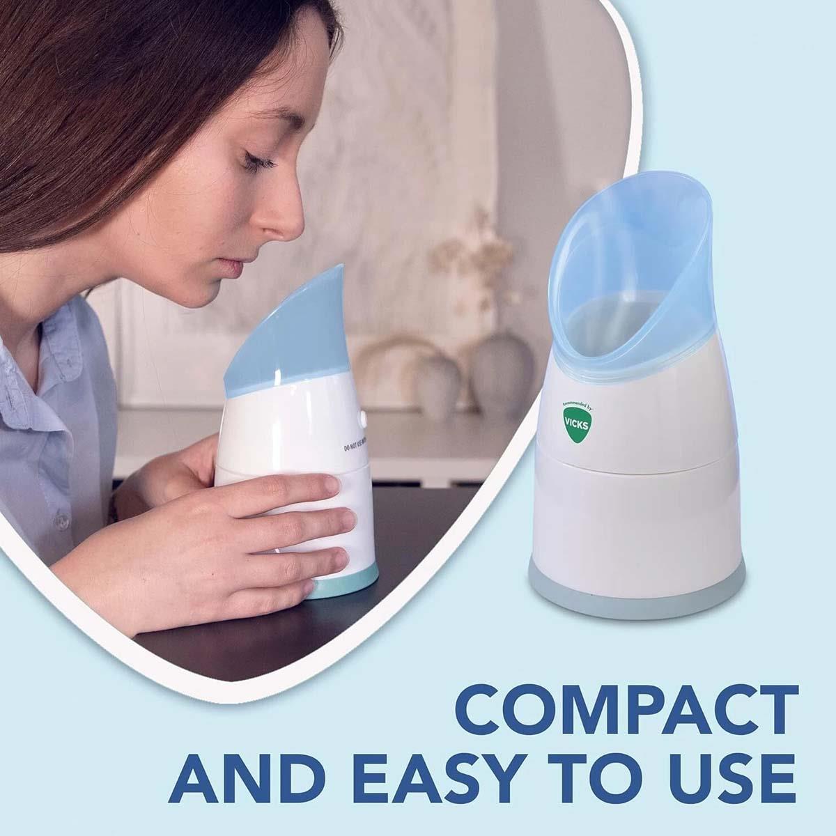 Vicks Personal Steam Inhaler Portable Warm Vapour Therapy For Cough, Cold And Congestion With 2 VapoPads - Image 4