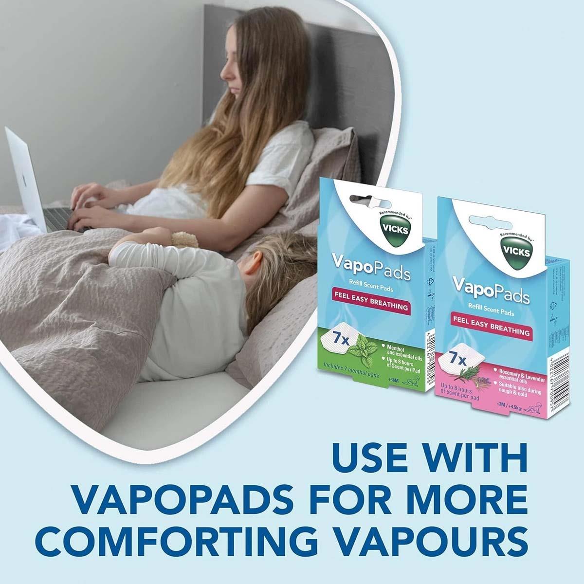Vicks Personal Steam Inhaler Portable Warm Vapour Therapy For Cough, Cold And Congestion With 2 VapoPads - Image 5