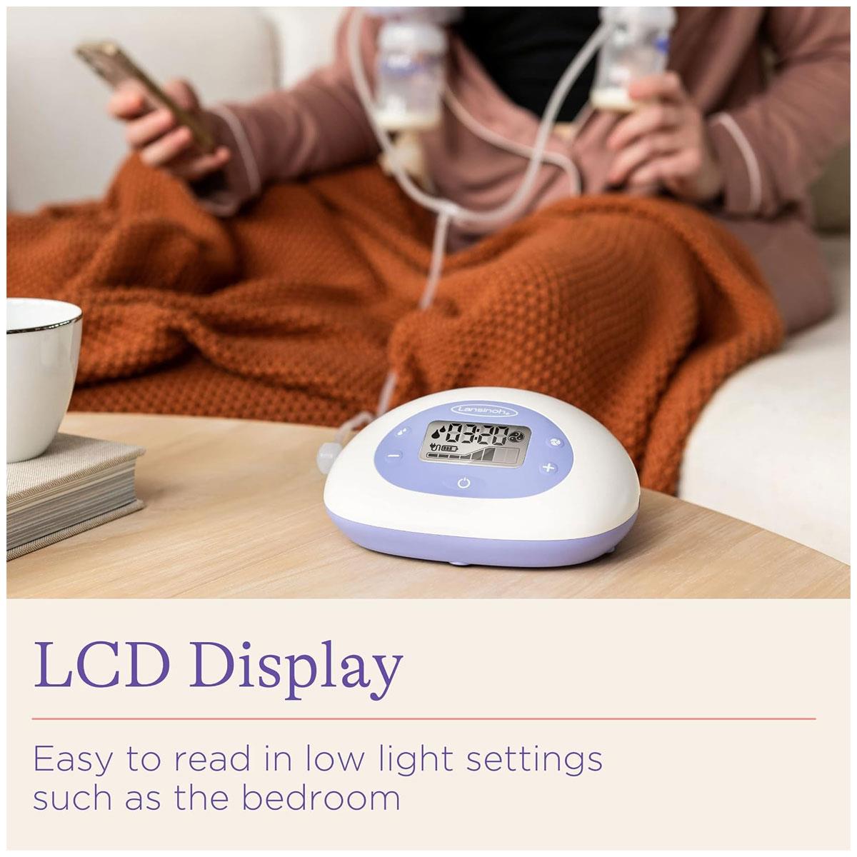 Lansinoh 2-in-1 Double Electric Breast Pump 8 Suction Levels 3 Pumping Styles 2 × 160ml Bottles Purple - Image 2