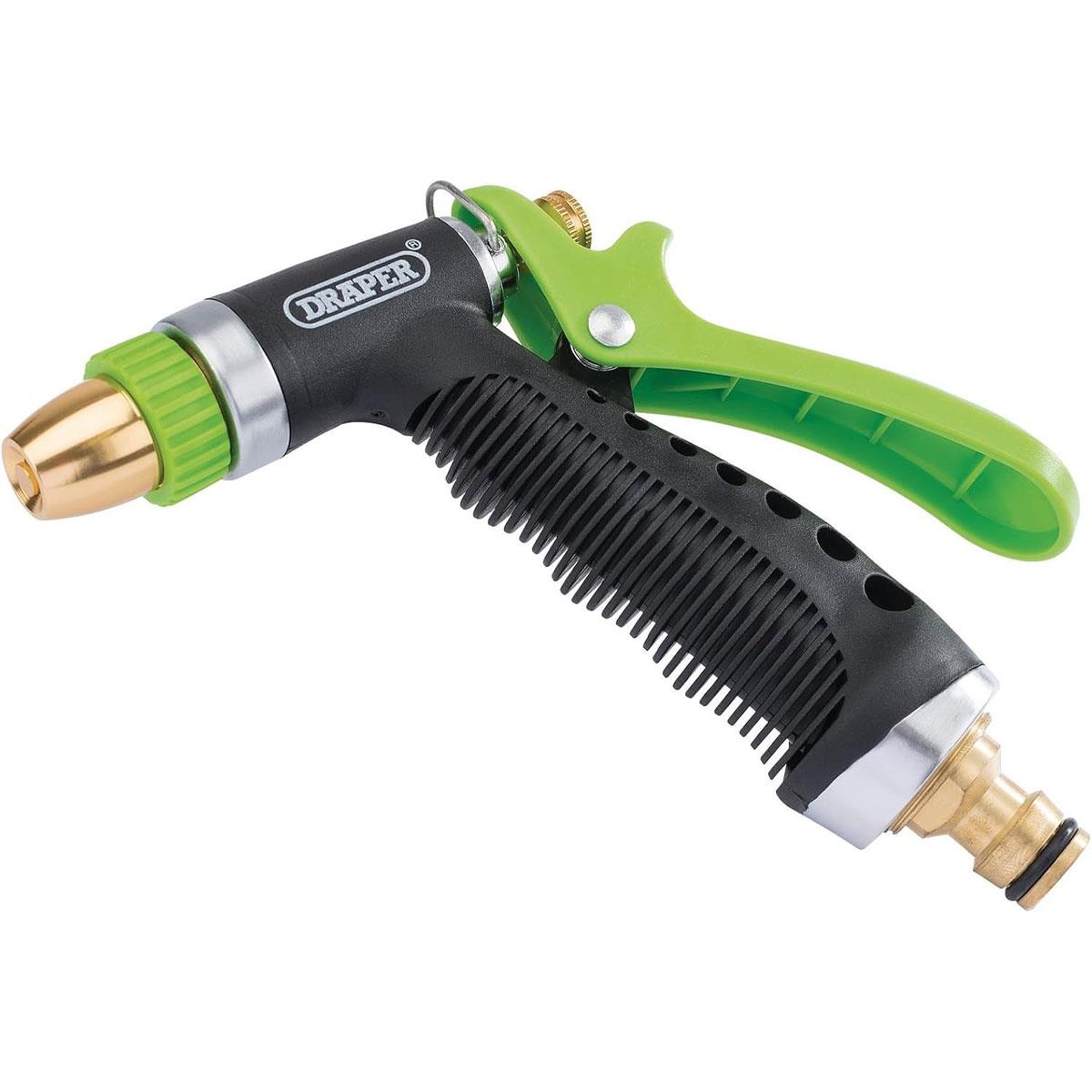Draper 3 Pattern Aluminium Spray Gun with Brass Fitting for Garden Hose Watering - Image 2