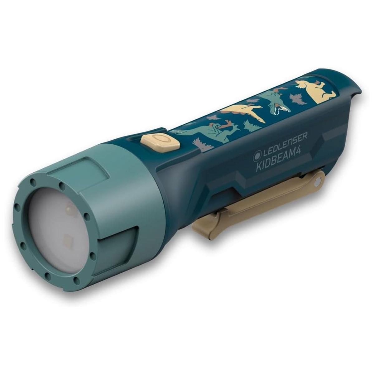 Ledlenser KidBEAM4 Kids LED Torch Green 4 Colour Light 70 Lumens 2x AAA Batteries IP44 120mm