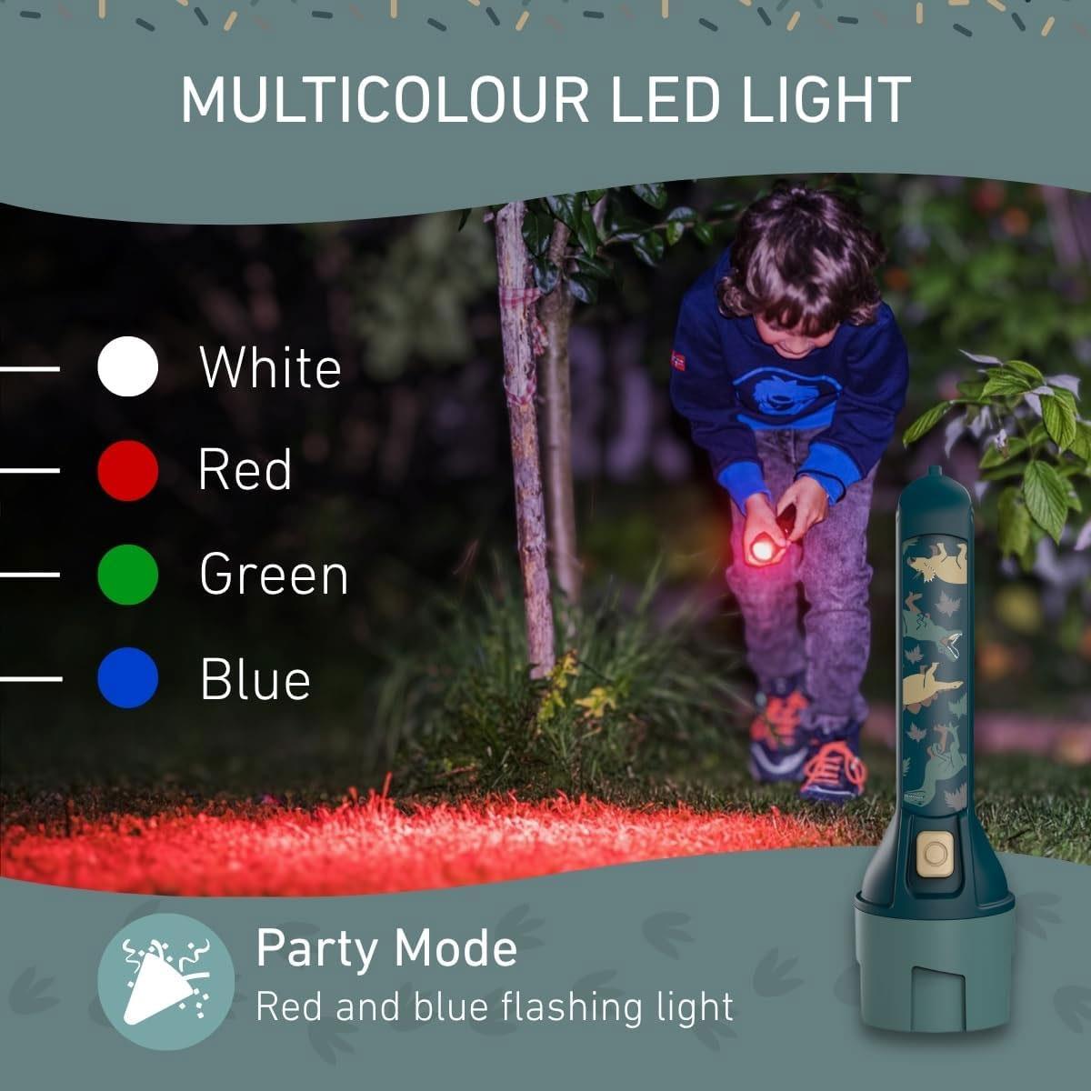 Ledlenser KidBEAM4 Kids LED Torch Green 4 Colour Light 70 Lumens 2x AAA Batteries IP44 120mm - Image 3