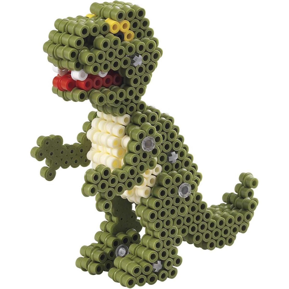 Hama 3D Dinosaur Fuse Bead Gift Set 2,500 Earth Tone Midi Beads Pegboards Connectors Ages 5+ - Image 3