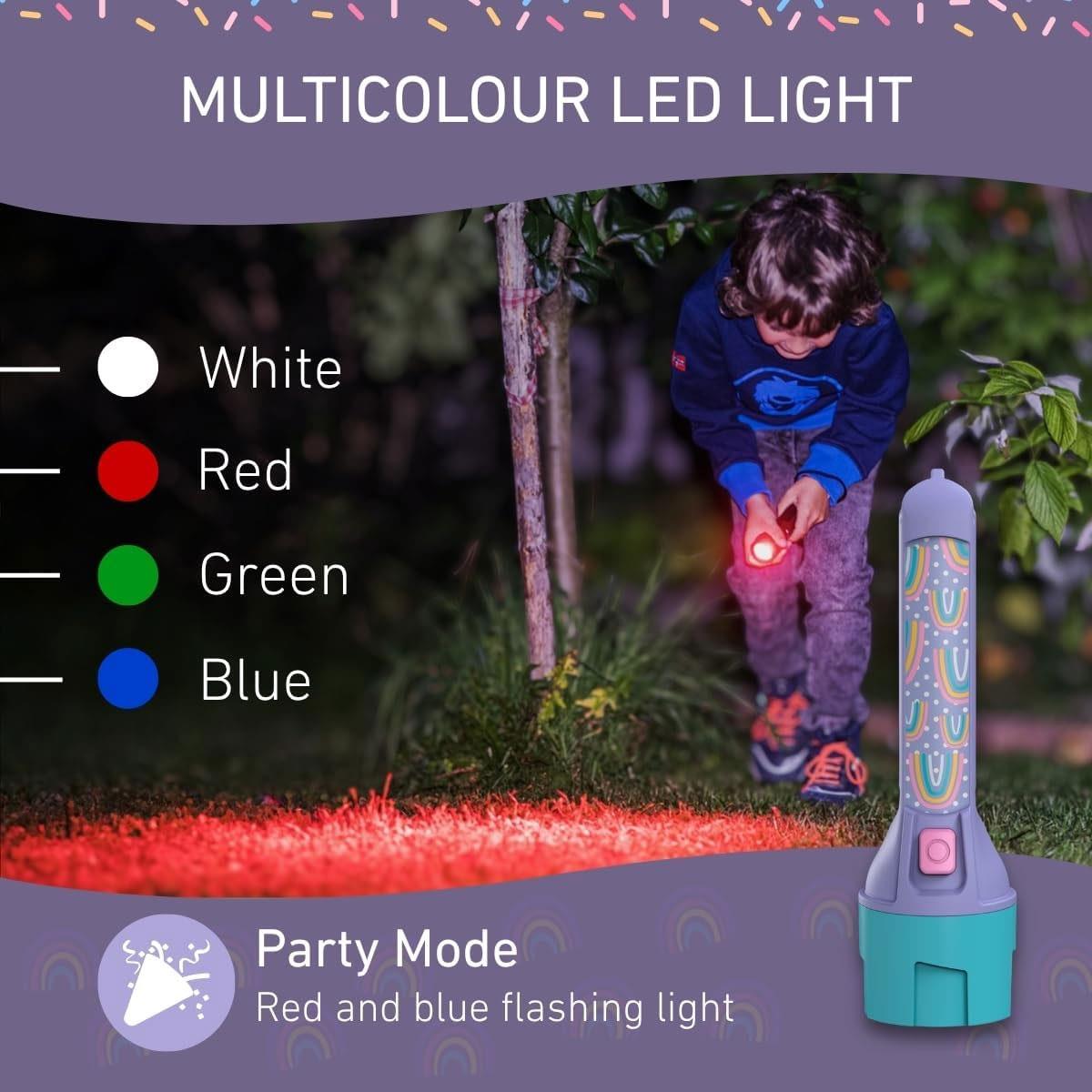 Ledlenser KidBEAM4 Kids LED Torch Purple 4 Colour Light 70 Lumens 2x AAA Batteries IP44 120mm - Image 3