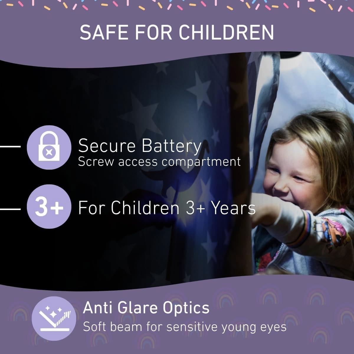 Ledlenser KidBEAM4 Kids LED Torch Purple 4 Colour Light 70 Lumens 2x AAA Batteries IP44 120mm - Image 4
