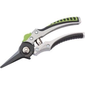 Draper Non-Slip Pruning Secateurs 180mm SK5 High Carbon Steel Bypass Blade Aluminium Alloy Handles Blue