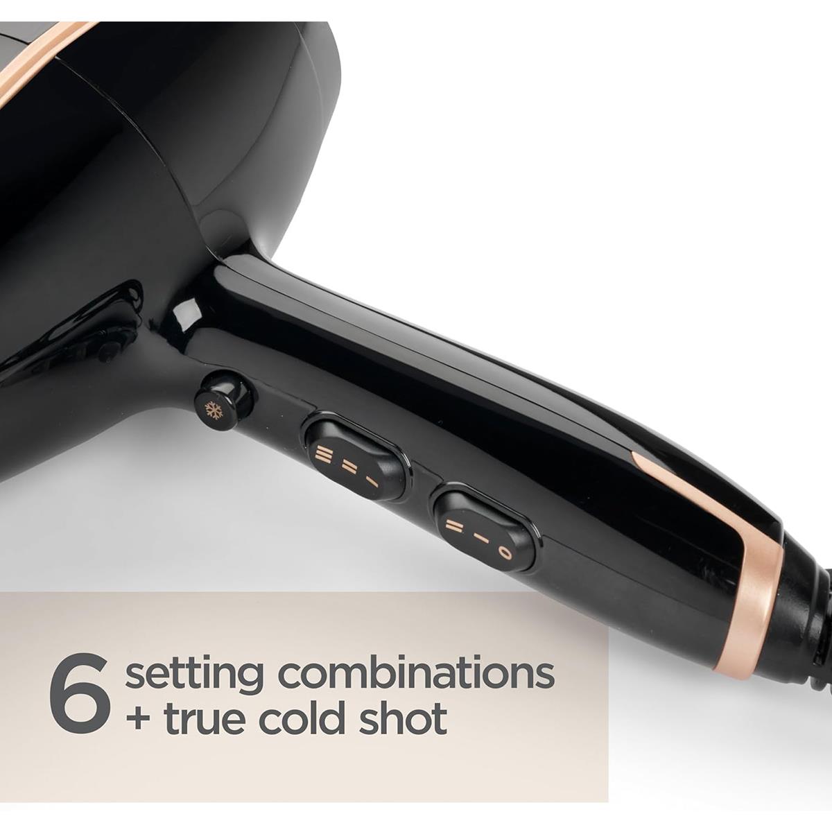 BaByliss Salon Pro Hair Dryer 2200W Ionic Frizz Control 3 Heat And 2 Speed Settings Black - Image 4