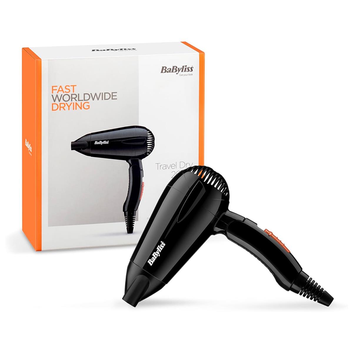 BaByliss Travel Hair Dryer 2000W Folding Dual Voltage 2-Speed With Cool Shot Concentrator New Black - Image 3