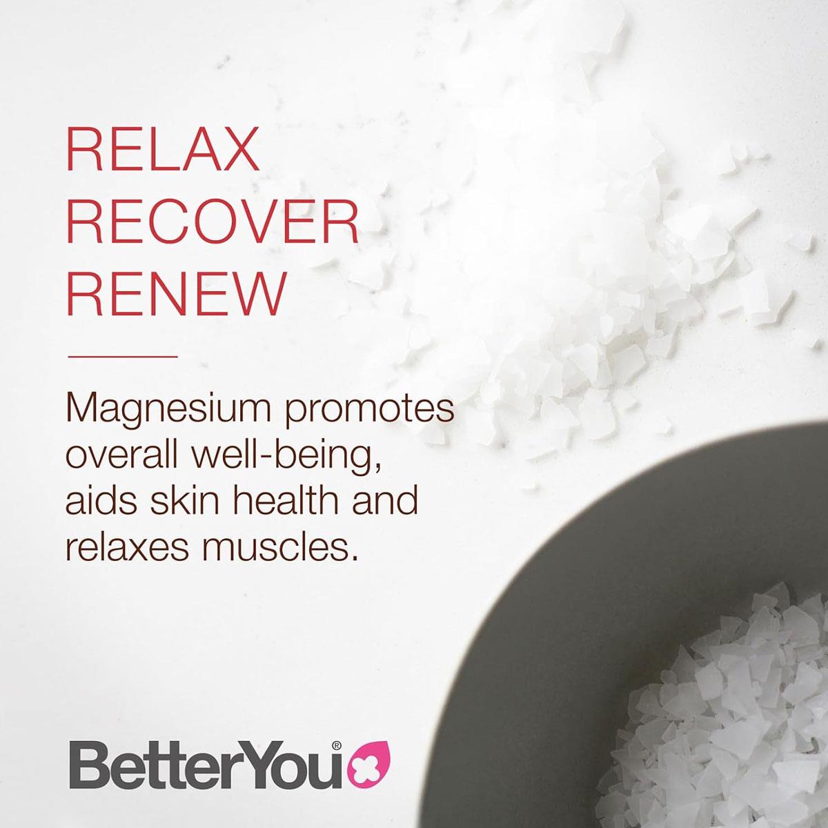 BetterYou Magnesium Muscle Bath Flakes with Lemon & Rosemary Magnesium Chloride Mineral Bath Salts Vegan 1kg - Image 6