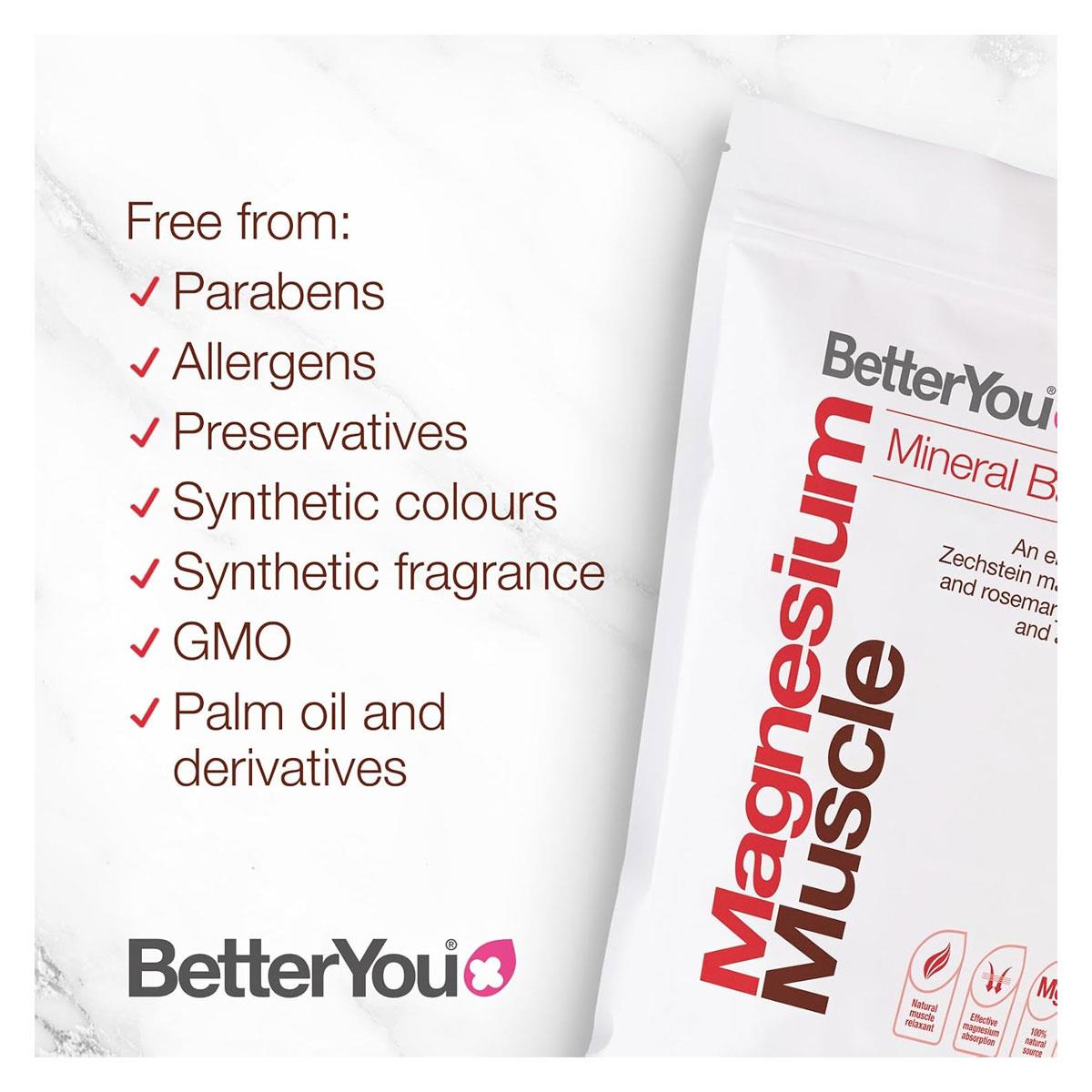 BetterYou Magnesium Muscle Bath Flakes with Lemon & Rosemary Magnesium Chloride Mineral Bath Salts Vegan 1kg - Image 7
