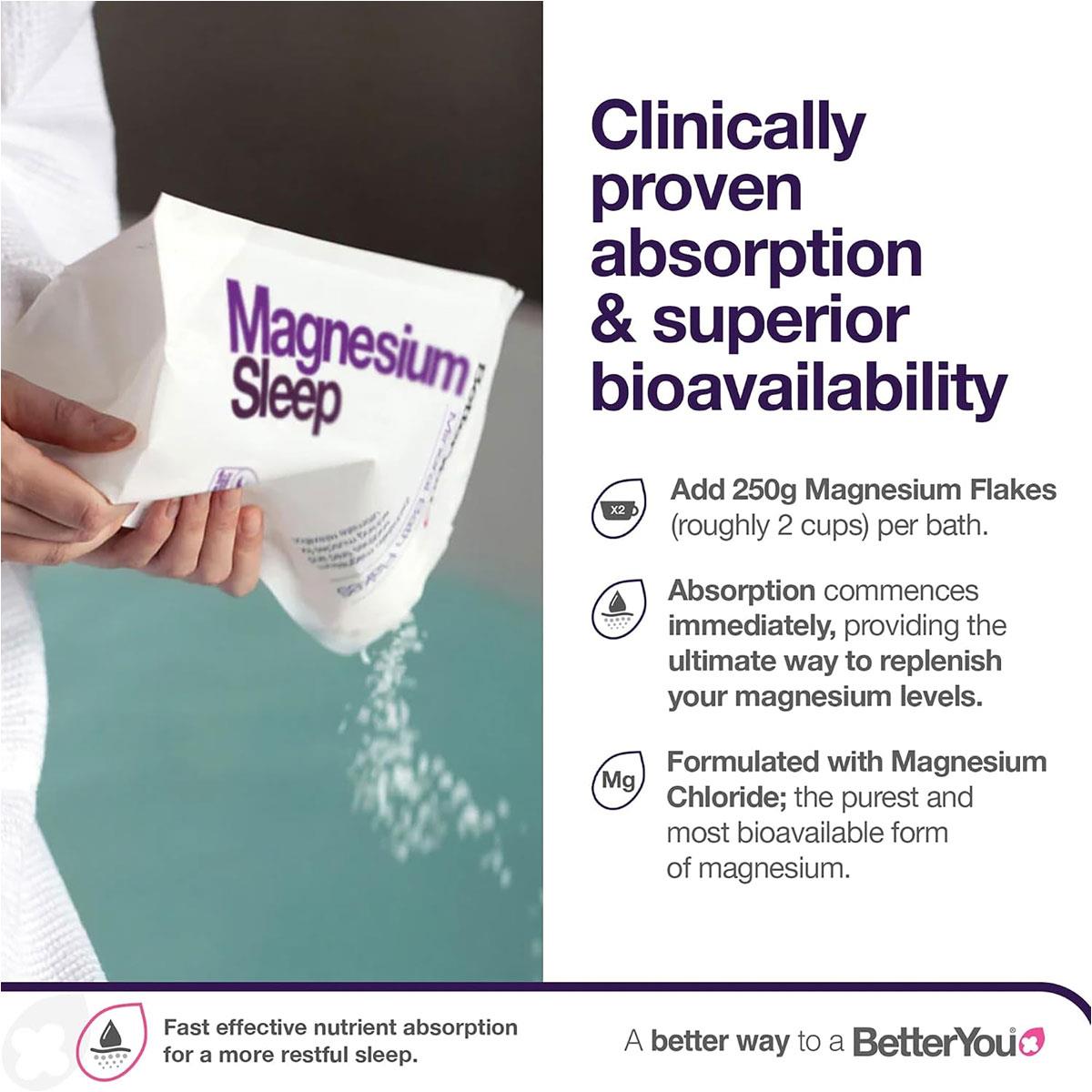 BetterYou Magnesium Sleep Bath Flakes with Lavender & Chamomile Zechstein Magnesium Chloride Mineral Bath Salts 1kg - Image 5