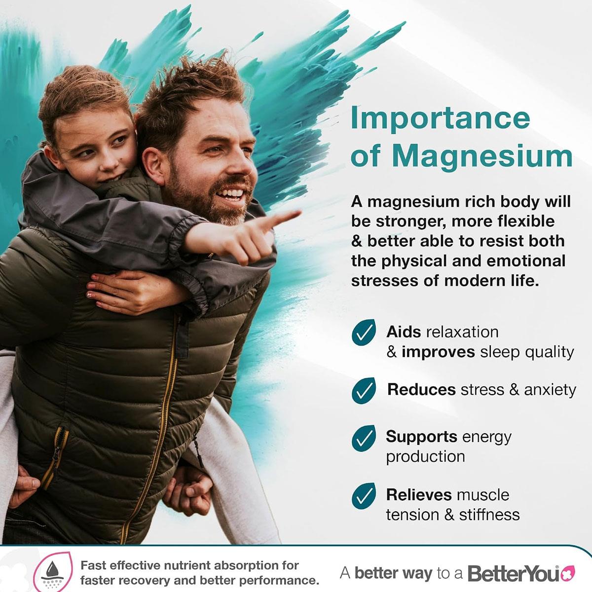 BetterYou Triple Magnesium Powder Glycinate Citrate Malate 375mg Elemental Magnesium Unflavoured 120g - Image 3