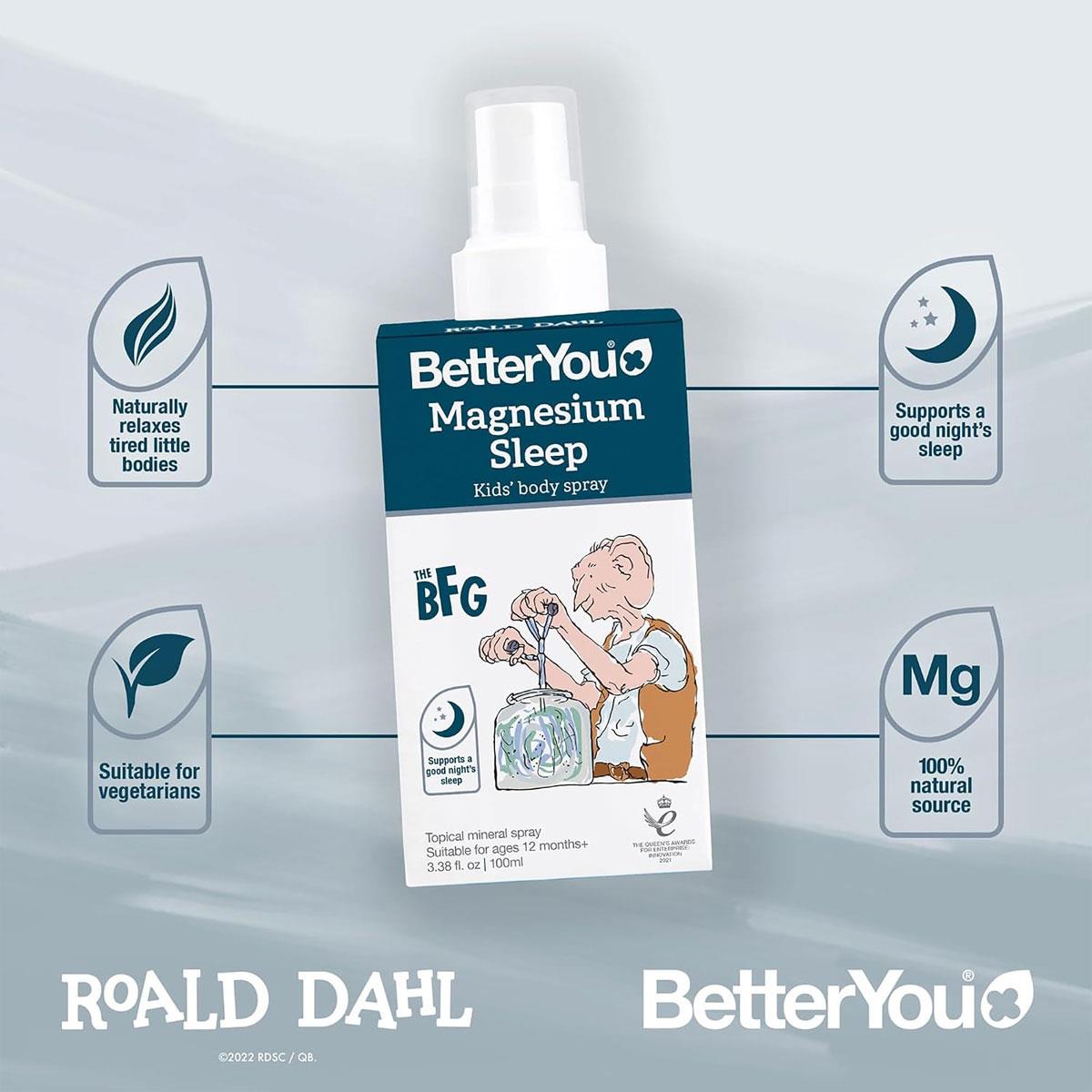 BetterYou Magnesium Sleep Kids Body Spray Magnesium Chloride Lavender & Chamomile Topical Spray 100ml - Image 3