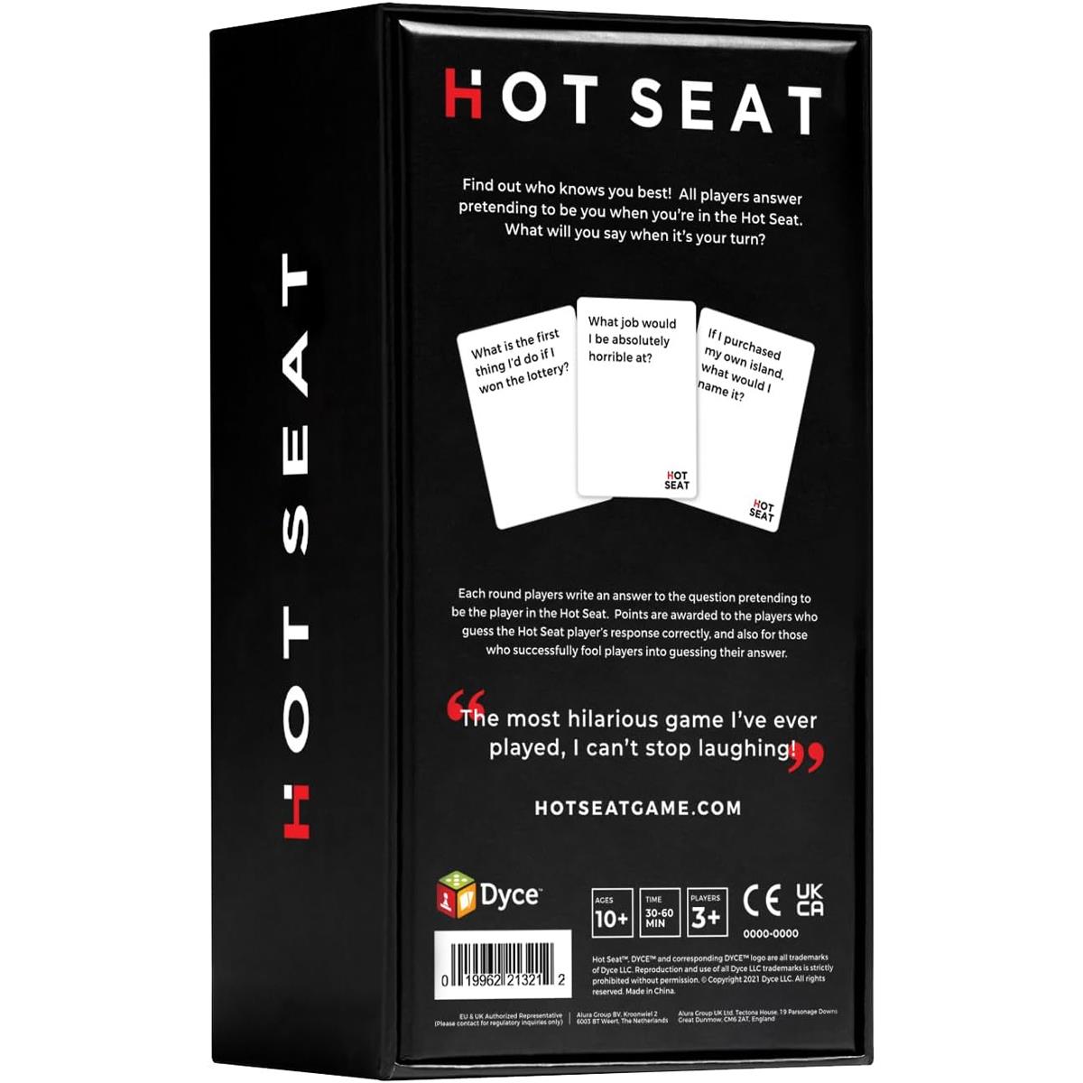 Hot Seat Family Party Card Game 200 Questions 3+ Players Ages 10+ English Black White Red - Image 7