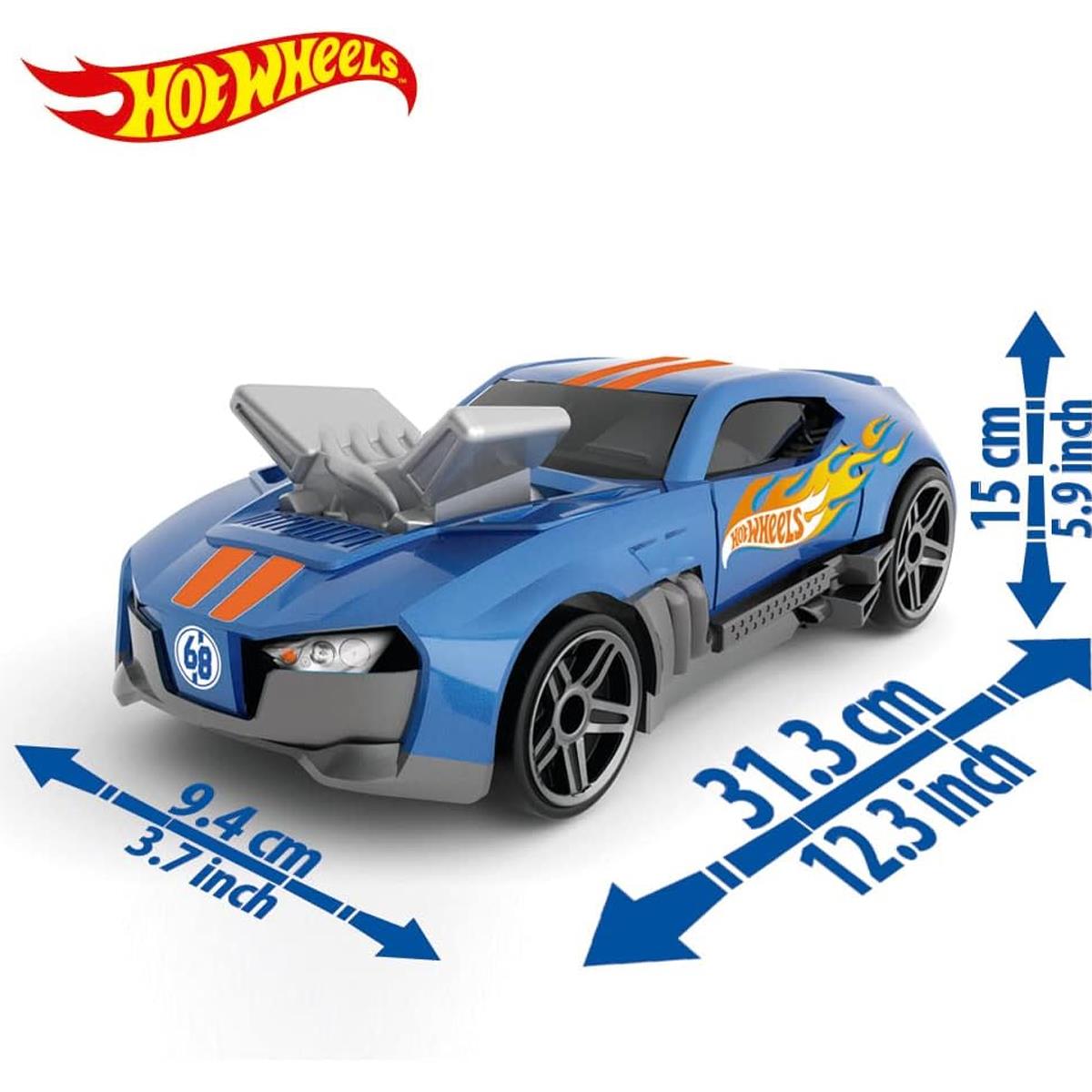 Hot Wheels 2 In 1 Race N Haul Car Storage Carry Case Holds 15 1:64 Cars Retractable Handle Blue - Image 3