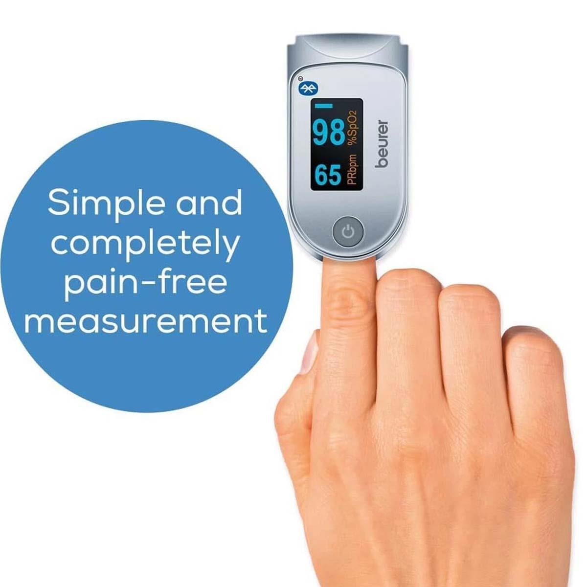 Beurer Bluetooth Pulse Oximeter Grey SpO2 Oxygen Saturation And Heart Rate Monitor With Colour Display - Image 4