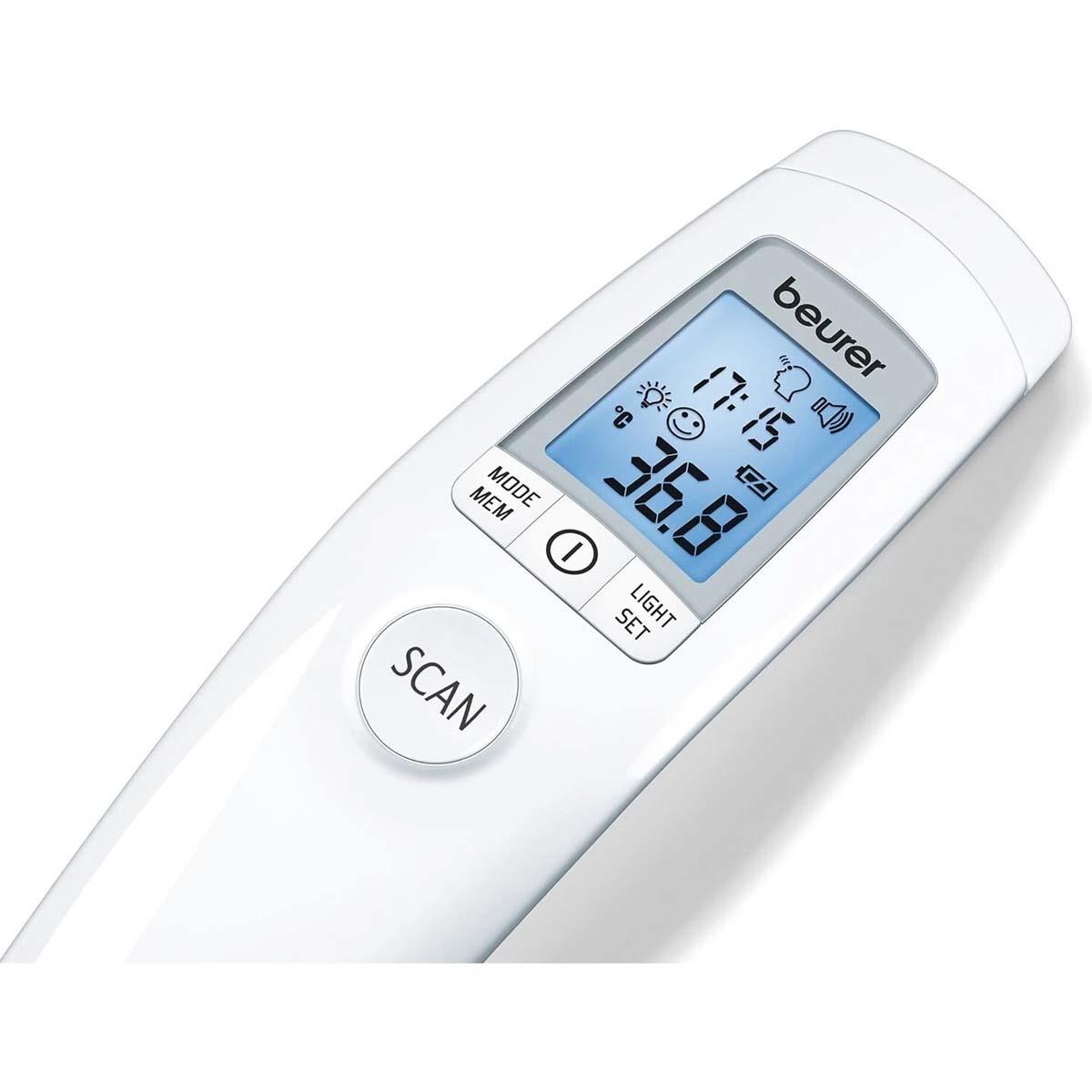Beurer Non-Contact Infrared Forehead Thermometer With Fever Alarm, 60-Memory And Body, Surface And Room Modes - White - Image 2