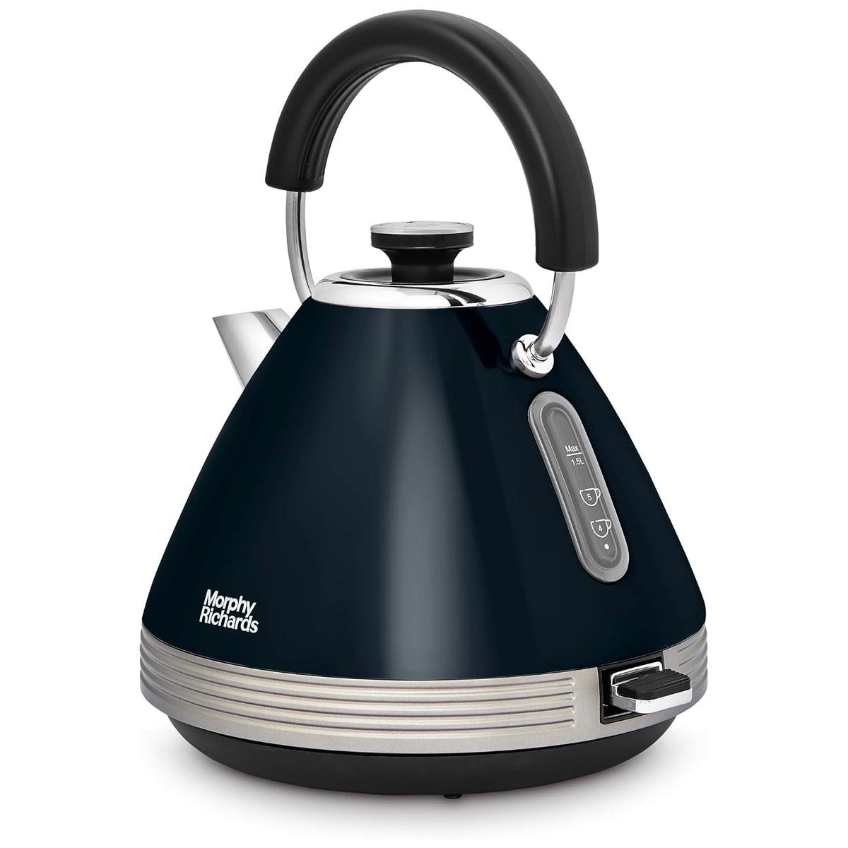 Morphy Richards Venture Pyramid Electric Kettle 1.5L 3000W Rapid Boil Onyx with Limescale Filter - Image 2