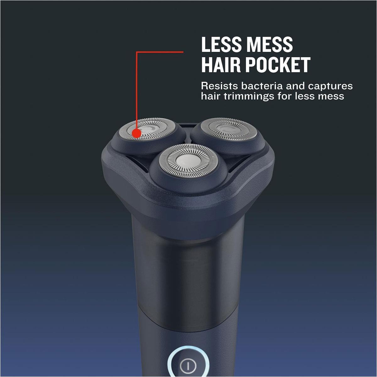 Remington WASHUP Rotary Electric Shaver for Men Wet & Dry Cordless Navy with USB-C Charging and Trimmer - Image 2