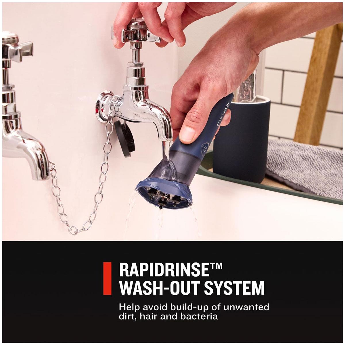 Remington WASHUP Rotary Electric Shaver for Men Wet & Dry Cordless Navy with USB-C Charging and Trimmer - Image 4